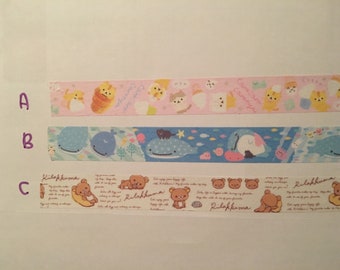 San-X Rilakkuma, Corocoro coronya or Jinbesan washi tape sample