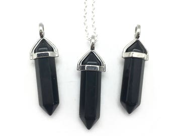 Black Tourmaline Necklace - Black Tourmaline Pendant - healing crystal necklace - healing necklace - crystal point pendant - Tourmaline