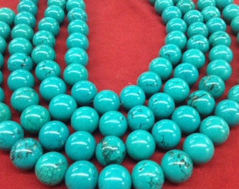 Round Stabilized Chinese Turquoise Beads