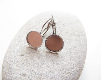 2 medium 12mm silver plate earrings
