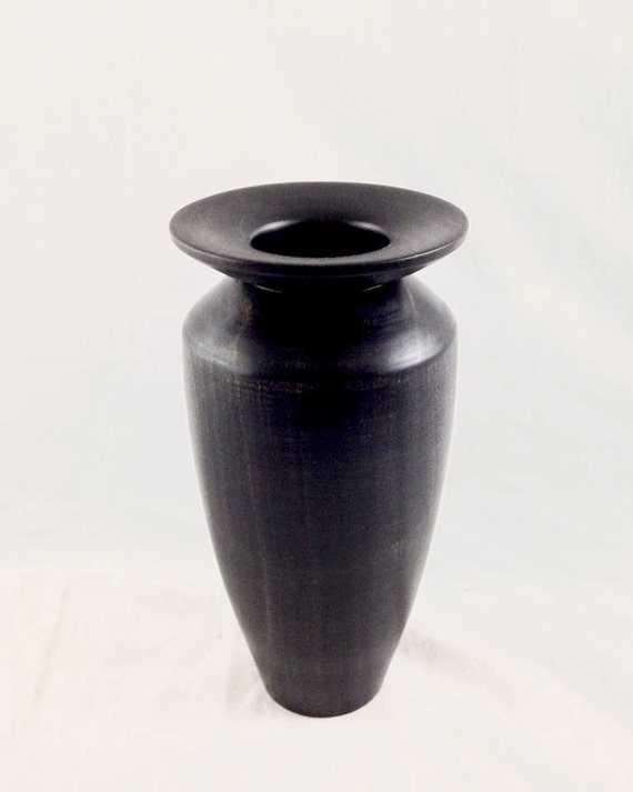 Turned Maple Vase, Black