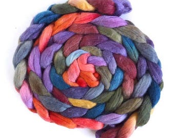 Polwarth/Silk Roving - Handpainted Spinning or Felting Fiber, Radiant Quiet