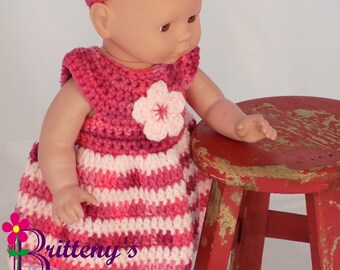 Baby Doll Clothes Crochet Baby Doll Clothes Crochet Baby Doll Dress Headband Shoes Pink Striped Baby Doll Dress Baby Doll Clothing