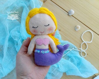 Felt Mermaid doll Mermaid Nursery Stuffed Mermaid Toy Baby Shower Gift for Girls Party Favours for Kids Nursery Decor Mermaid Party