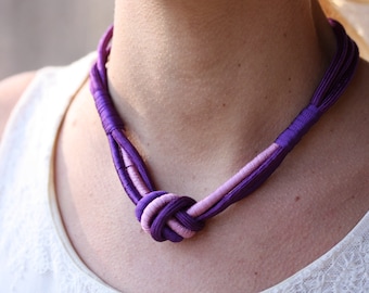 Rope Knot Necklace - Purple