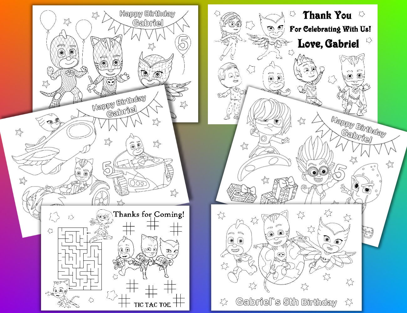 pj masks coloring pages pj masks birthday party favor pdf
