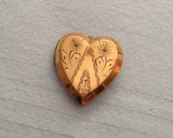 P & K Heart Shaped Double Locket 1/20 12k Gold GF