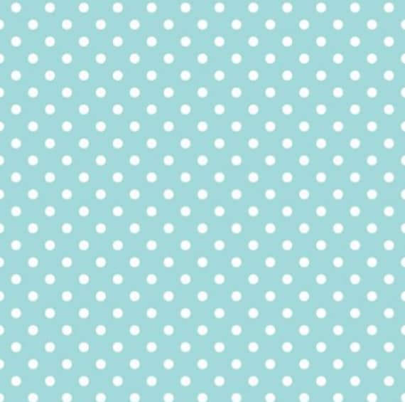 By The Half Yard Medium Dot Aqua Pattern 553015442 White