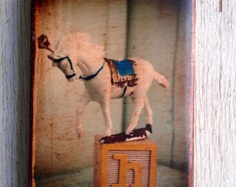 Vintage Toy H is for Horse Art/Photo - Wall Art 4x6