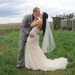 Fingertip veil with 1/8" corded satin trim, Single layer, satin cord trim, Bridal veil, ivory veil, single tier.