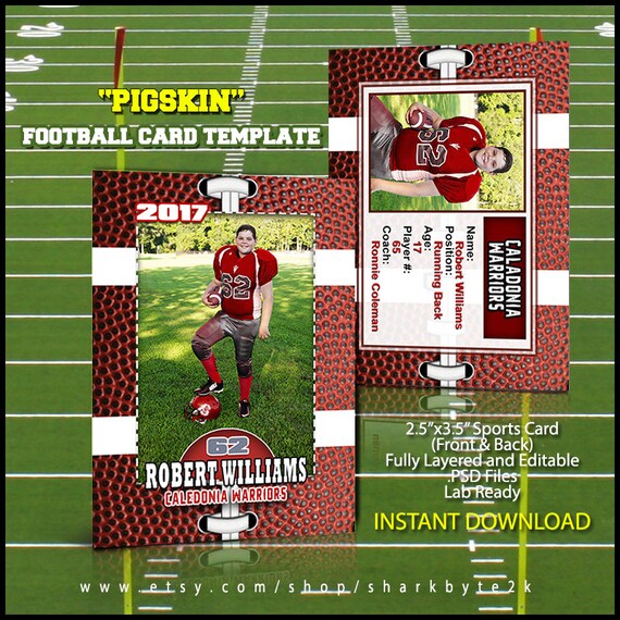 football card template