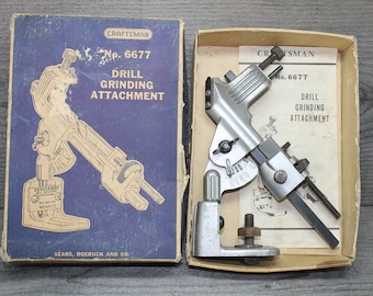 Vintage Craftsman Drill Grinding Attachment No. 6677 in Box with Instruction Sheet