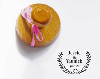 Vintage wooden customize wedding stamp