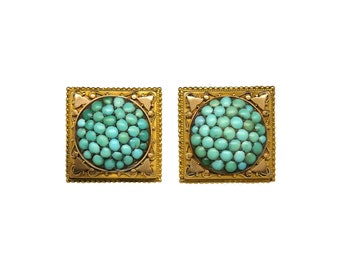 Victorian Turquoise Cluster Earrings