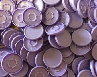 Medicine flip off vial caps for crafts: lilac 22mm caps 500+ pieces