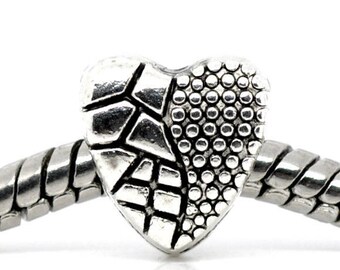 Pearl Heart pattern Europeans 10x9mm