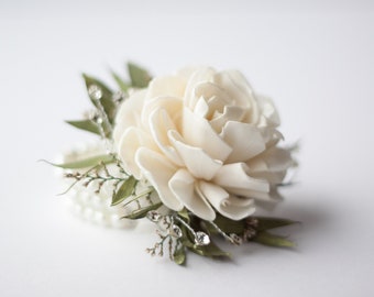 Rhinestone Bracelet Corsage - Traditional Dahlia Wrist Corsage - Keepsake Wrist Corsage - Prom Corsage - Mother's Corsage