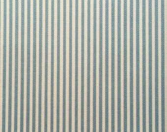 Japanese Sevenberry fabric - Cotton - light blue stripes - by 50 cm (110 x)