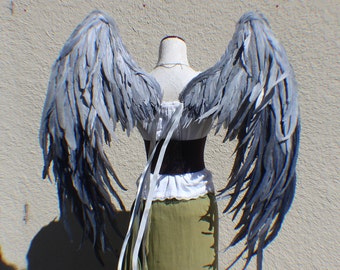 Custom XXX Large dark and light gray resting feather wings