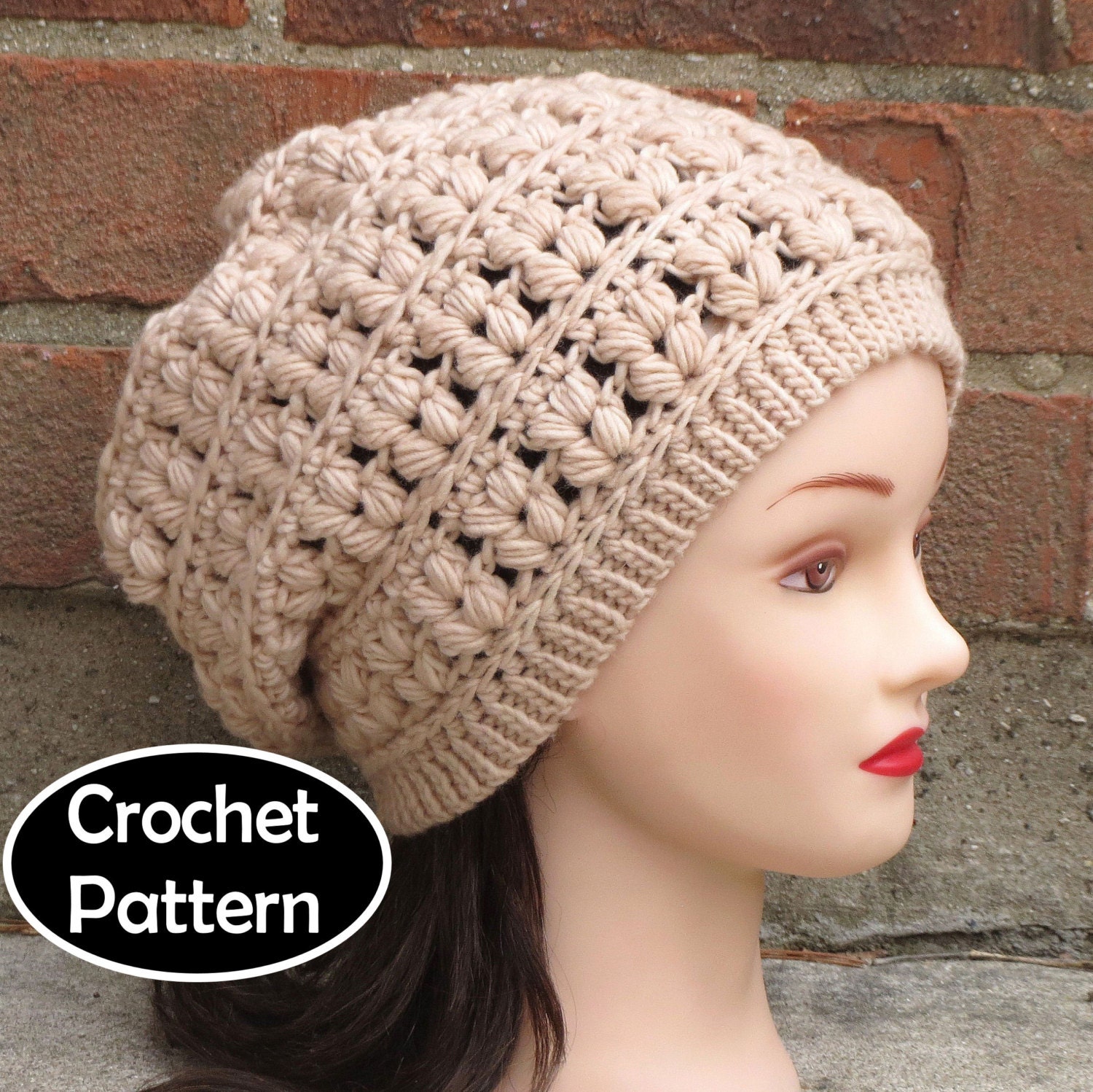 Download CROCHET HAT PATTERN Instant Download Pdf Celine Slouchy Hat