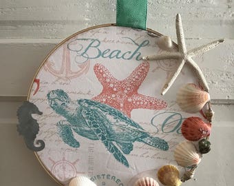 Seashell Wreath, Coastal Wreath, Coastal Decor, Home Decor, Beach, Summer Wreath