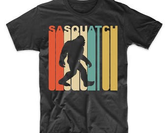 Vintage Retro 1970's Style Sasquatch Silhouette Bigfoot T-Shirt