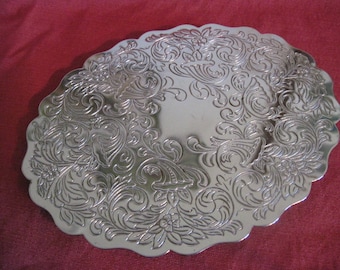 Etched Silver Plate Trivet