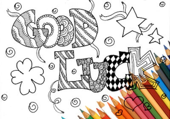 Good luck coloring page to print downloads printable page A4