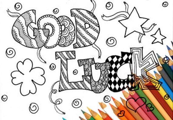 Good luck coloring page to print downloads printable page A4