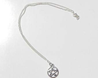 Pentagram Necklace, Pentagram Choker, Choker, Pentacle Necklace, Wiccan Necklace, Pagan Necklace, Pentagram Charm, Spiritual Jewelry