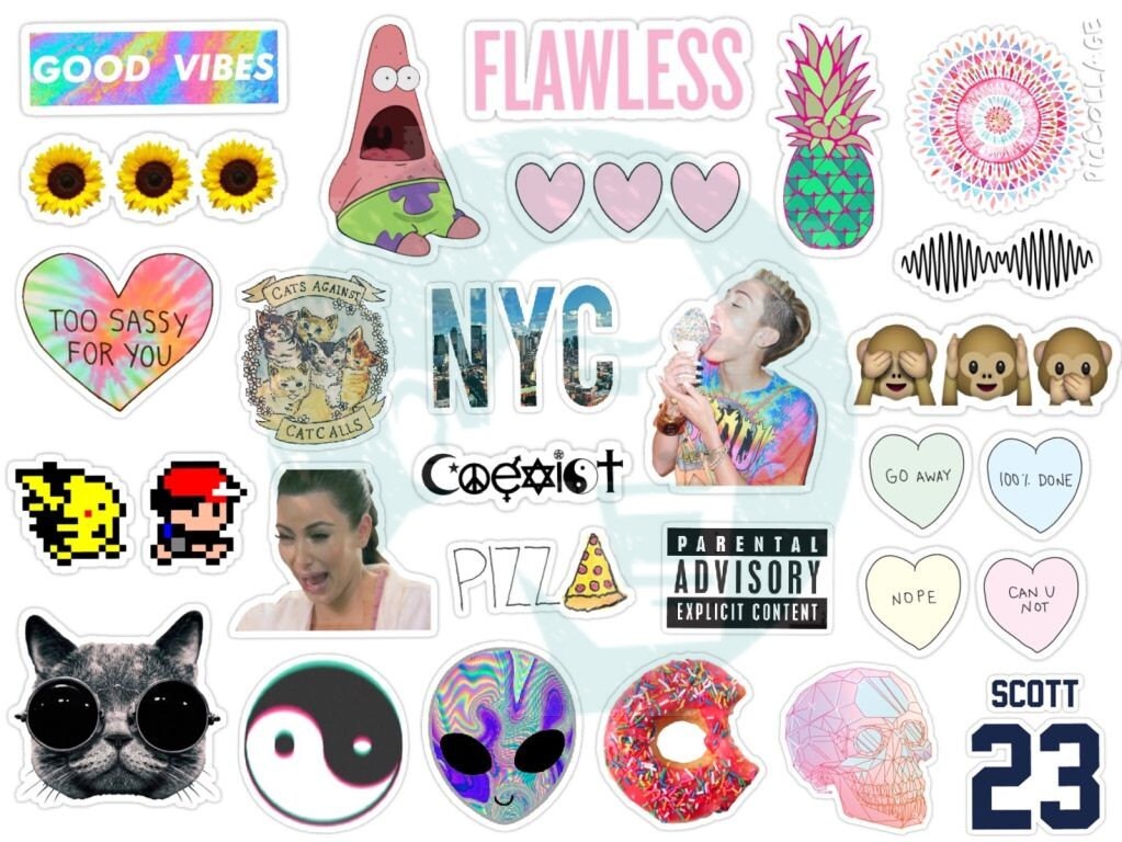 set 124 tumblr stickers stickers set of stickers decals