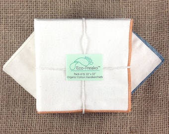 Pack of 8 Hankettes Organic Cotton Handkerchiefs