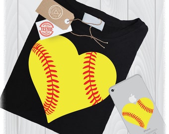 Softball Heart SVG Files Love Laces Designs- Softball Stitches SVG - Softball Cricut Design - Softball Cut File - Instant Download