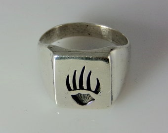 Sterling Silver Bear Claw Ring Handmade Size 10.0, R0367