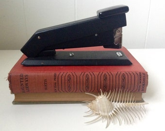 Vintage Heavy Duty Bostitch Stapler with Box of Staples - Industrial Office Supply - Desk Accessory