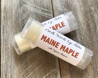 Maple Lip Balm | Maine Maple Lip Balm | Maple Flavored Lip Balm | Handmade Lip Balm | Organic Lip Balm | Maple Syrup | Made in Maine
