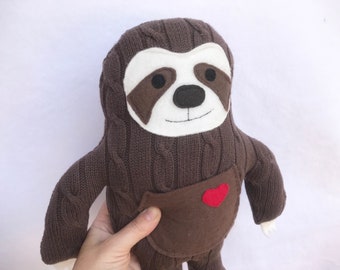 Sloth stuffed animal plushie eco friendly