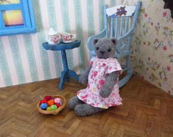 Tess Bear - kawaii, small bear,artist bear, miniature bear, dollhouse bear, tiny bear, art bear, teddy bear, Blythe
