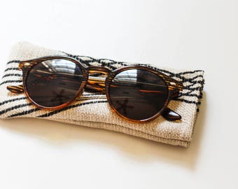 Striped Sunglass Pouch