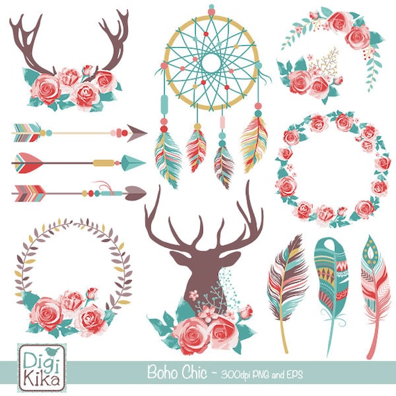 Download Boho Chic Clipart Rustic Wedding Clip Art Tribal Vector