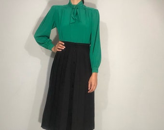70s/80s tie neck blouse