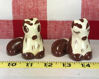 Vintage Unique Skunk Salt and Pepper Shakers Ceramic
