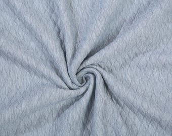 Silver Grey Marl, Cotton Feel Diamond Quilt Fabric, Knit Jersey Double Layer Material, Photography Apparel, Sewing/Crafts, Neotrims Textiles