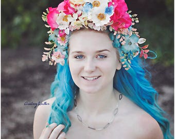 Neutral Pink Flower Crown