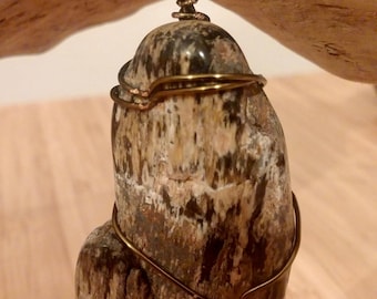 Petrified Wood Wire Wrapped Pendant