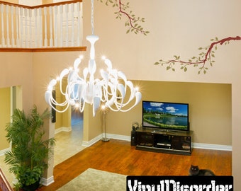 Floral Tree Branch Wall Decal - Wall Fabric - Vinyl Decal - Removable and Reusable - FloralBranchUScolor009ET