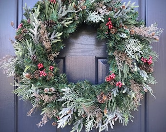 Winter Wreaths, All Season Wreath, Christmas Wreaths, Winter Decor, Door Wreaths Winter, Gift for Her, Winter Door Decor, Evergreen Wreaths
