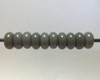 Dark Gray Grey Lampwork Glass Bead Spacers