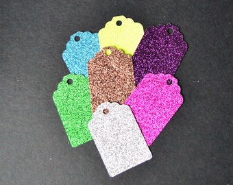 Glitter Gift Tags - Any Color - Glitter Tags - Gift Tags - Christmas Gift Tags - Wedding Gift Tags - Anniversary Gift Tags