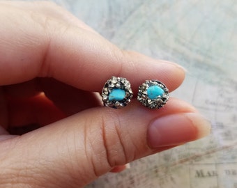 Small Turquoise Stud Earrings, Birthday Gift, Hypoallergenic Earrings, Turquoise Jewelry, Womens Earrings, Womens Turquoise Jewelry